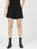 Solid Women Black Basic Shorts