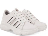 Comfortable and Stylish Chunky Sole Walking Shoes For Women White