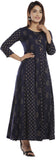 Women Printed Anarkali Kurta Nevy Blue