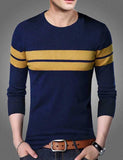 This Striped Men Round Neck Black T-Shirt Blue::Gold